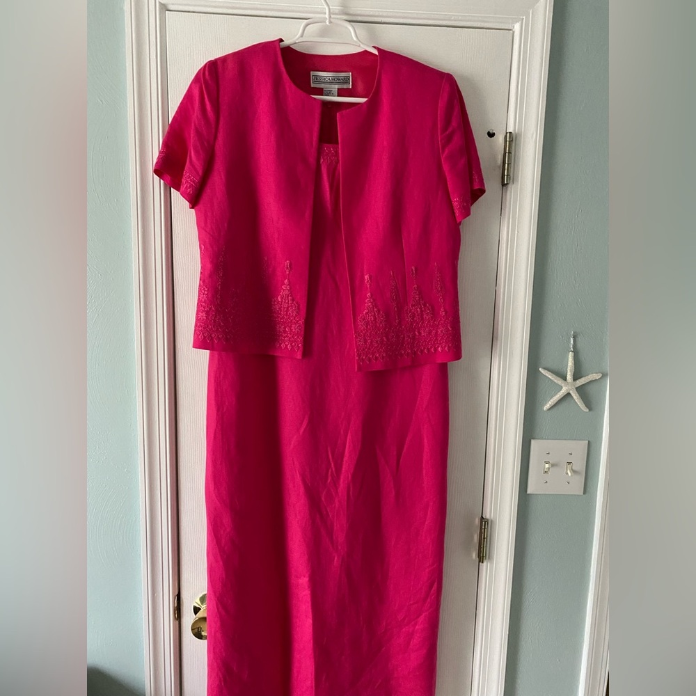Jessica Howard Pink Sheath Maxi Dress for Weddings